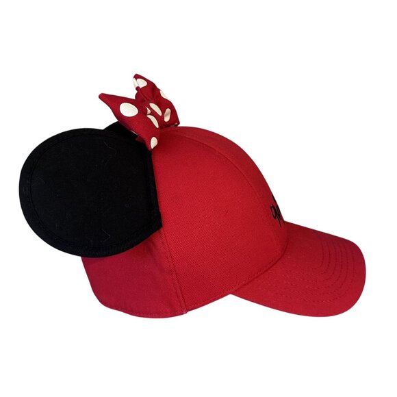 Disney Minnie Mouse Hat Snap Back Adjustible Ball Cap Red Women/Youth VGC - Picture 4 of 5